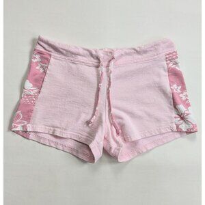 Y2K Kowah Hawaiian Shorts Size Small Pink Floral Medium Rise